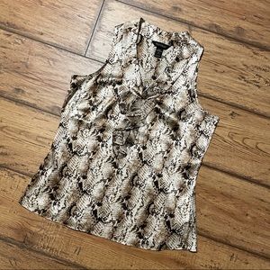 WHBM Snakeskin Print Silk Stretch Tank Top Size 10